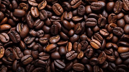 Obraz premium A Close-Up View of Dark Brown Coffee Beans