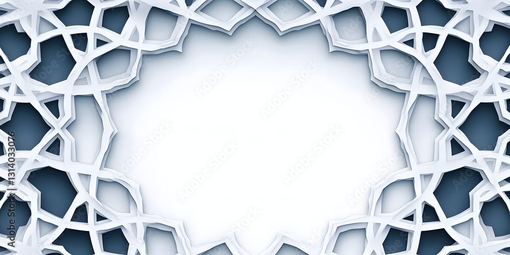 Poster intricate geometric pattern framing a blank space, showcasing modern design elements and elegance