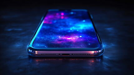 mobile phone with blue screen