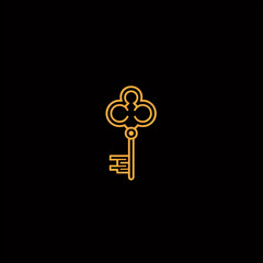 Obraz premium golden key on black background