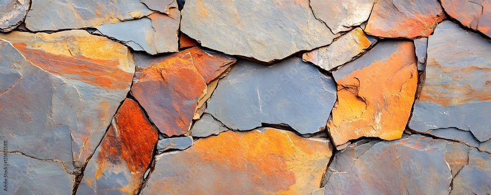 Poster worn orange slate texture with rich tones and layered patterns