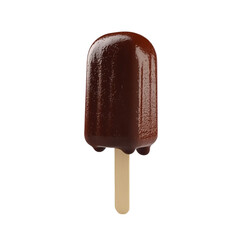 Delicious chocolate ice lolly melting slowly summer treat