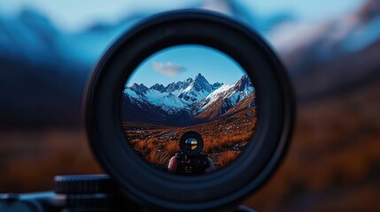 Snow Capped Mountains Captured Through Telephoto Lens For Dramatic Landscape Photography Art