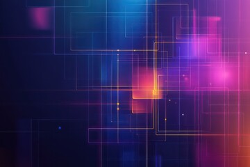 Obraz premium A minimalist, digital-inspired background with neon gridlines and smooth gradients, perfect for tech and AI-related designs.