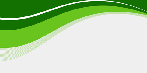 Abstract White and Green wave wide background banner modern arts