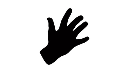 child hand, black isolated silhouette