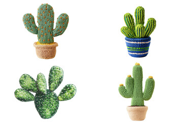 Decorative cacti collection home decor artwork indoor setting aesthetic view plant-based concept