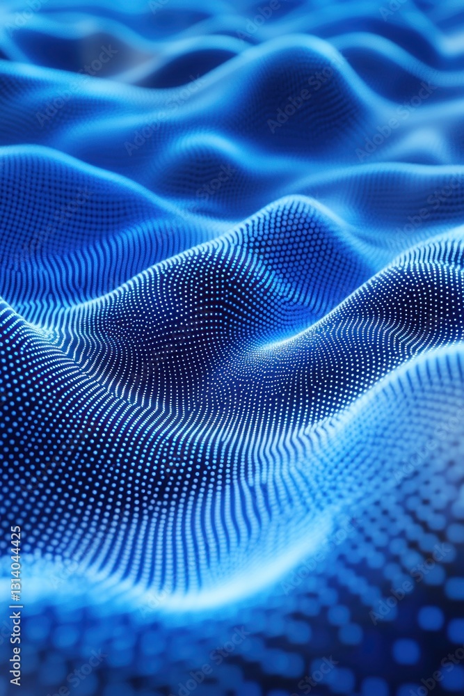 Poster abstract blue digital waves creating a flowing motion effect