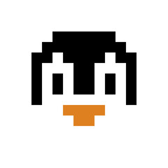 Obraz premium Pixel Art Penguin Character