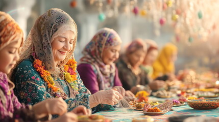 Close-up of elderly teaching tradition