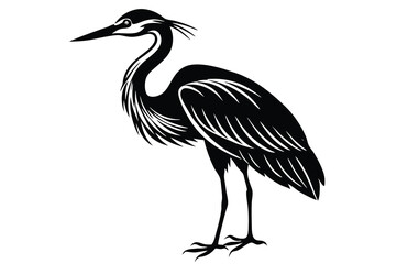 Heron Animal Silhouette Design