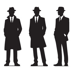 Interrogation Master Detective silhouette, extracting the truth with skill - Detective illustration - Minimalist Detective vector - Profession silhouette
