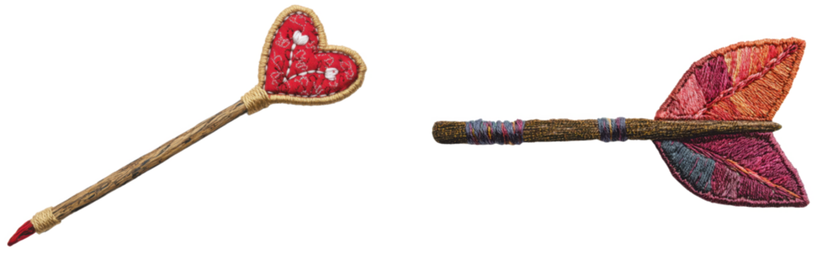 Valentine's day inspired heart and arrow craft home crafting space diy decor creative environment close-up view love concept