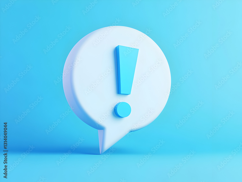Poster urgent notification alert in 3d speech bubble, symbolizing important messages, errors, or digital wa