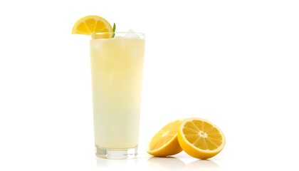 glass of lemonade isolated on White Background cutout
