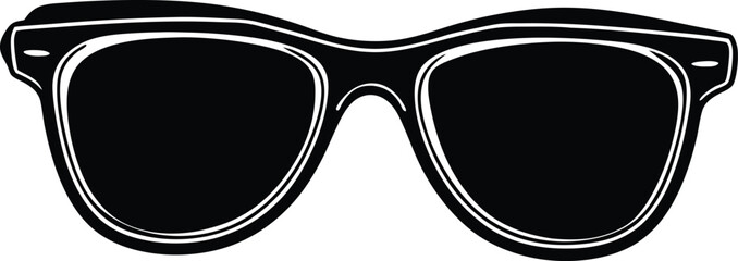 Classic minimalist sunglasses black color vector silhouette