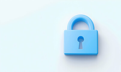 Fototapeta premium Blue Security Lock on Light Background for Protection Concept