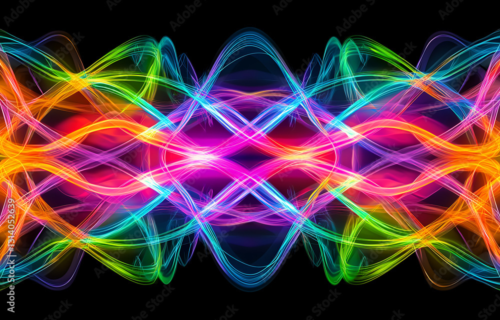 Poster dynamic colorful wave patterns abstract art digital graphics vibrant environment close-up view visua
