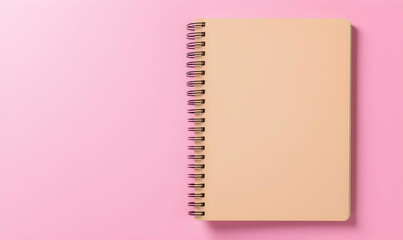 Blank Spiral Notebook on Pink Background for Creative Projects