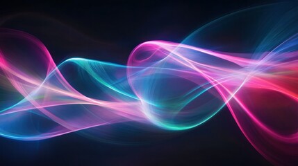 Abstract Artwork Featuring Vibrant Flowing Lines With Colors