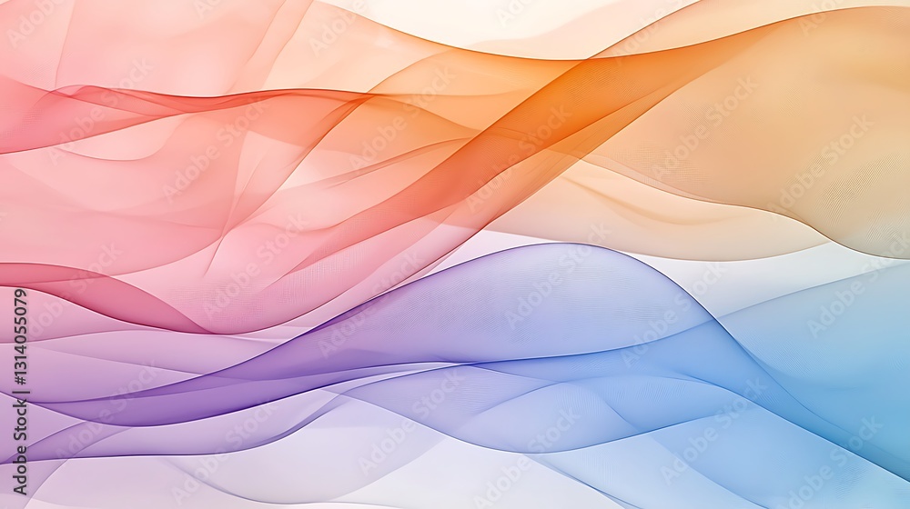 Poster elegant flowing wave patterns in soft colors