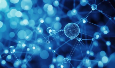 A blue background with a bunch of small blue spheres