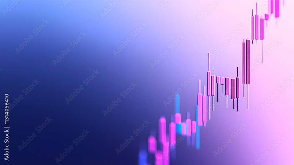 Poster abstract financial chart with colorful candlestick patterns