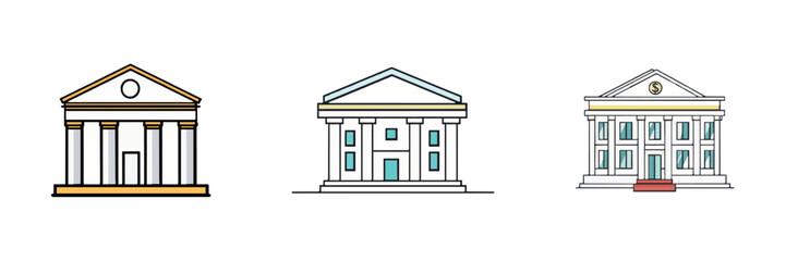 Fototapeta premium Classic Architecture Buildings with Columns and Pillars