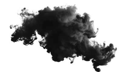 black and white grunge ink splash isolated on white background