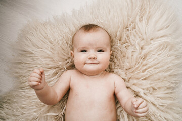 Neutral Soft Light Aesthetic Photo of a Baby in Natural Light