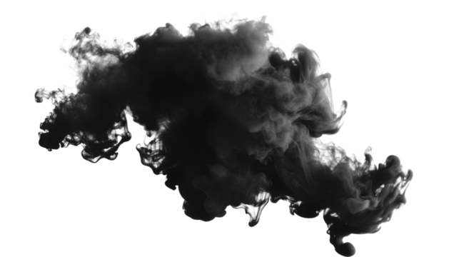 black and white grunge ink splash isolated on white background