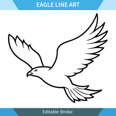 Obraz premium Majestic Eagle Line Art Editable Vector Illustration,