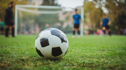 Obraz premium Soccer players on field