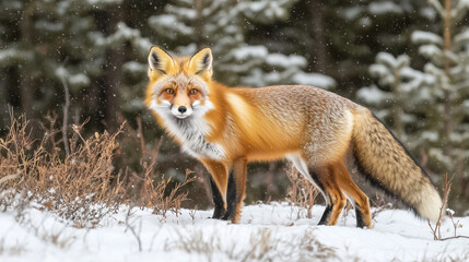 red fox in snow