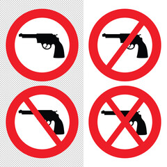 set of no gun signs