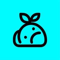 Minimalist Fruit-Inspired Sad Face Icon