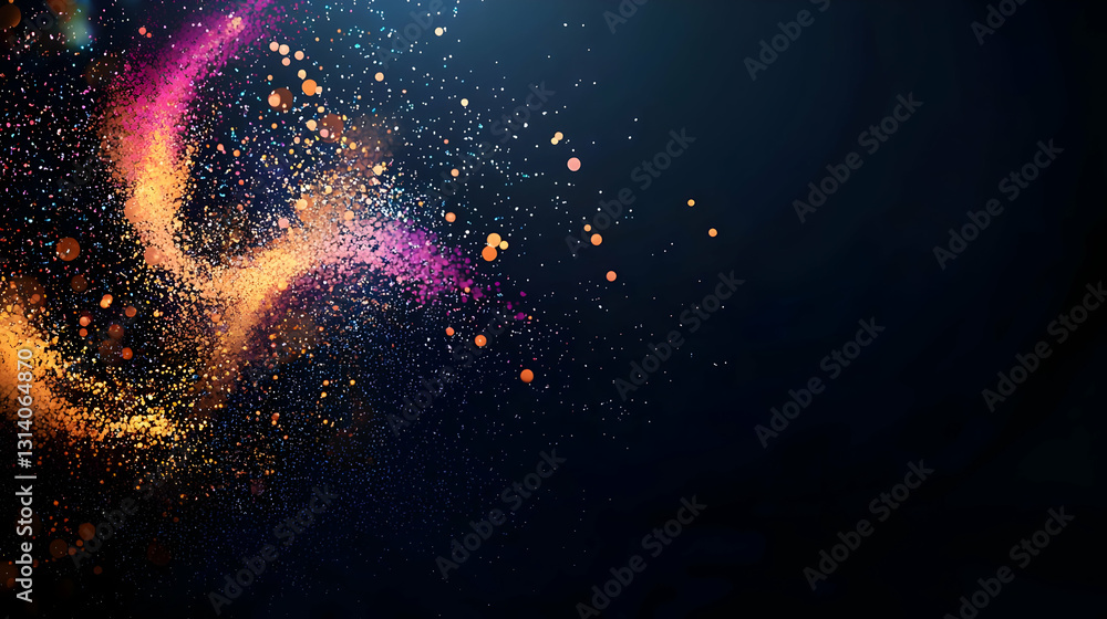 Poster A Vibrant Explosion Of Colorful Pixels Scattered Across A Dark Background Creating A Dynamic And Abstract Digital Art Piece