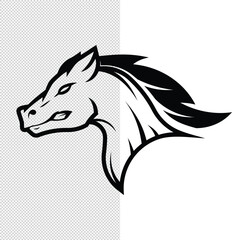 angry horse head vector