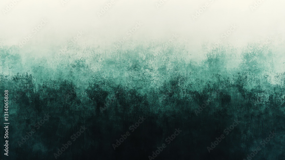 Poster gradients of teal and dark green create an abstract textured background