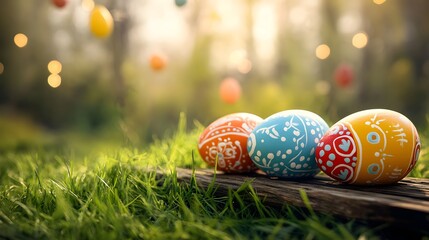 Delightful Easter Eggs in a Spring Meadow