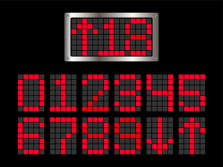 Digital number dots timer electric on black color background for decoration