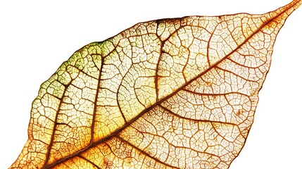 Obraz premium Dried autumn leaf with intricate veins