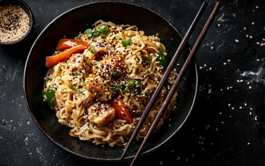 Stir Fried Noodles with Chicken and Vegetables