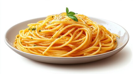 spaghetti aglio e olio isolated,cartoon illustration style