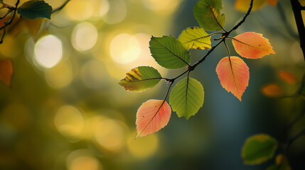 autumn leaves in the sunlight