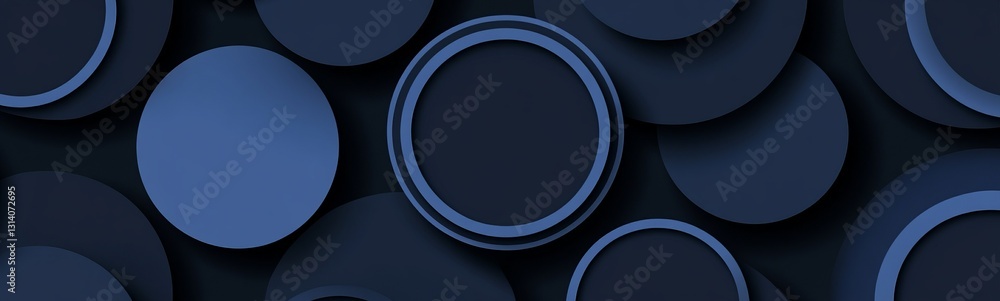 Aufkleber a blue background with a circle in the middle. dark blue background with diagonal shapes, a simple a