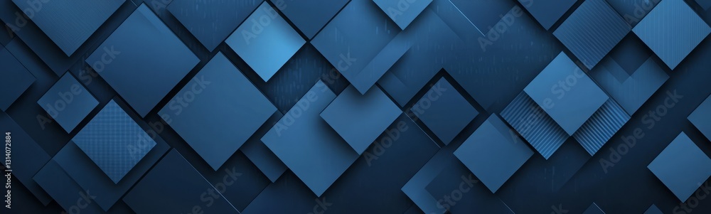 Poster a blue background with many squares. dark blue background with diagonal shapes, a simple and minimal