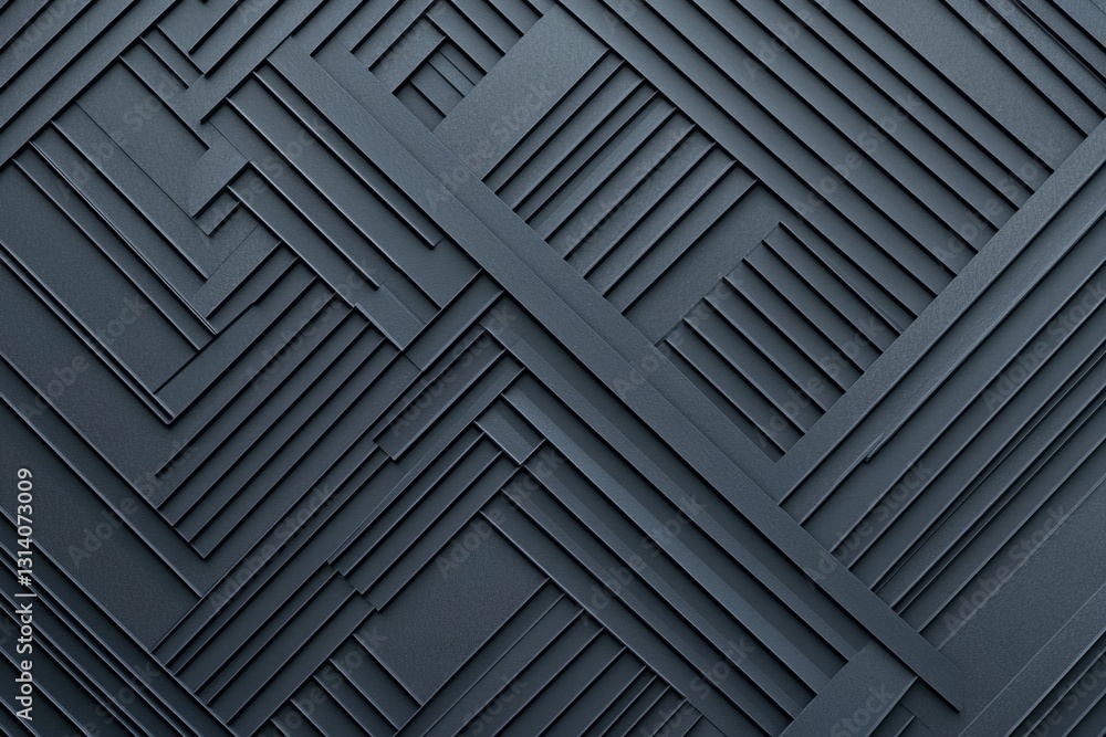 Poster a black and white image of a pattern of squares. dark blue background with diagonal shapes, a simple