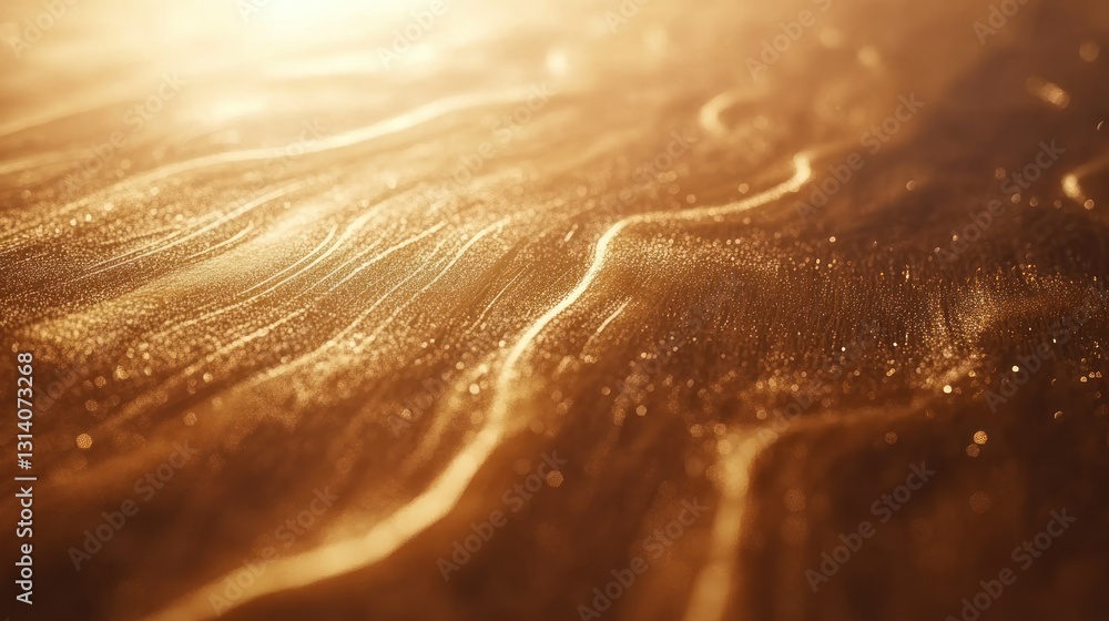 Poster an abstract image of golden textured light and flowing lines