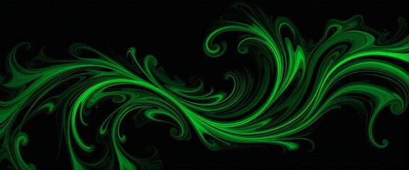 Fototapeta premium Enigmatic Dark Green Swirl Design